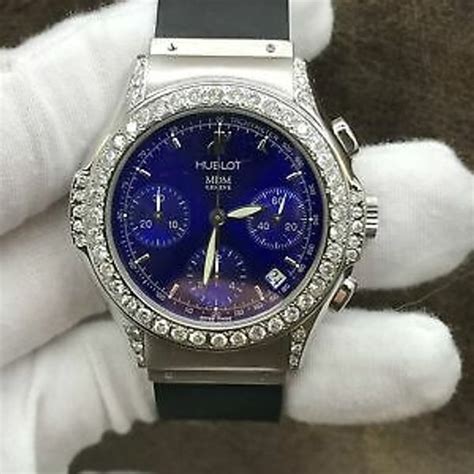 hublot 1801.1|Hublot MDM Elegant 1801.1 Electric Blue Dial Automatic Watch.